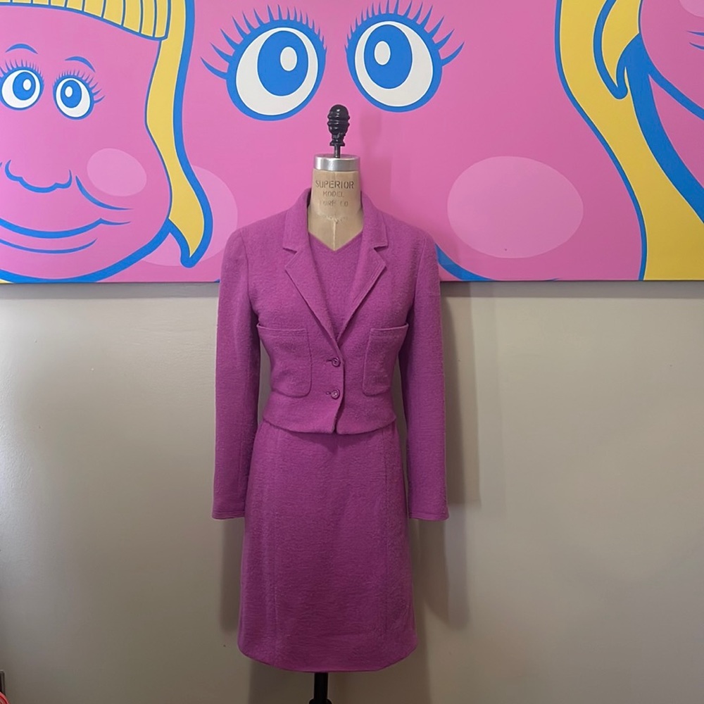 Chanel Boutique Pink Boucle Coat Dress